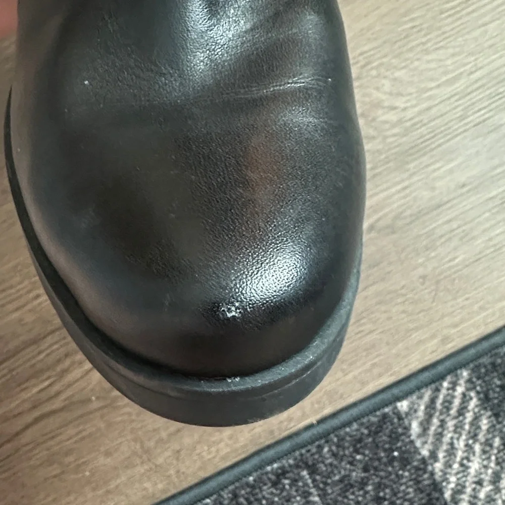 Elodie Black Leather Ankle Boots